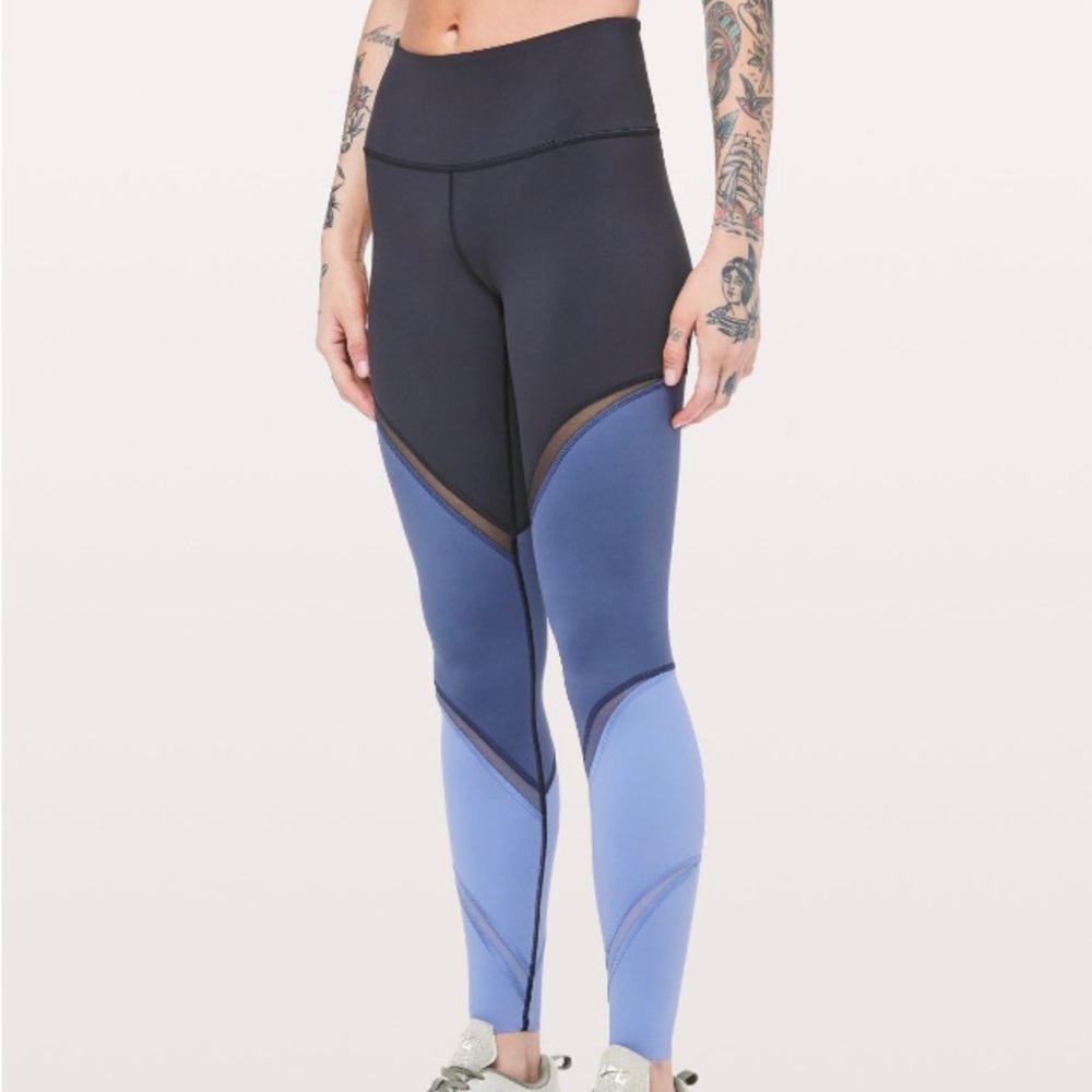 Lululemon Colour Me Ombre Tight *28" Midnight Navy/Gatsby Blue/Visto Blue Size 8